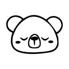 cute sleeping koala face outline