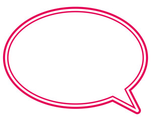 シンプルなカラー線の吹き出し　丸形