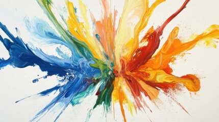 Obraz premium Abstract Painting with Radial Color Bursts