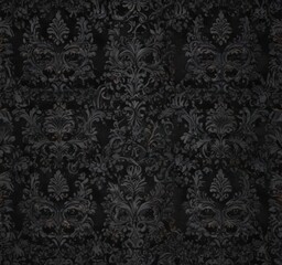Seamless gothic wallpaper, black floral damask pattern ,  damask,  vines