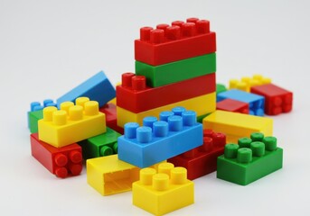 Colorful Plastic Building Blocks Toy Set for Kids Early Education Development Fun red toys game play