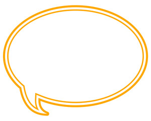 シンプルなカラー線の吹き出し　丸形