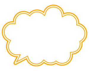 シンプルなカラー線の吹き出し　丸みのある雲形