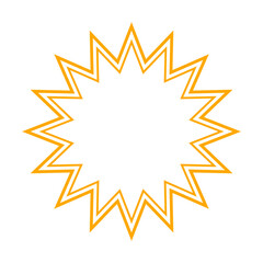 シンプルなカラー線の吹き出し　ギザギザした形