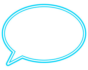 シンプルなカラー線の吹き出し　丸形