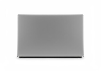 Fototapeta premium Modern Gray Laptop Computer Mockup Isolated Background Digital Device Technology Work Clean Image