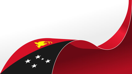 waving papua new guinea flag background with copy space for text. papua new guinea national day