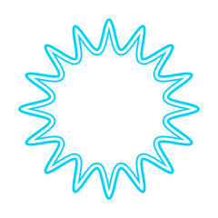 シンプルなカラー線の吹き出し　丸みのあるギザギザした形