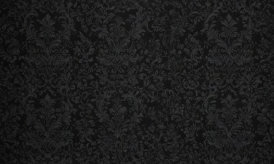 Fototapeta premium Intricate black damask wallpaper, seamless gothic floral vines , floral, abstract, motif