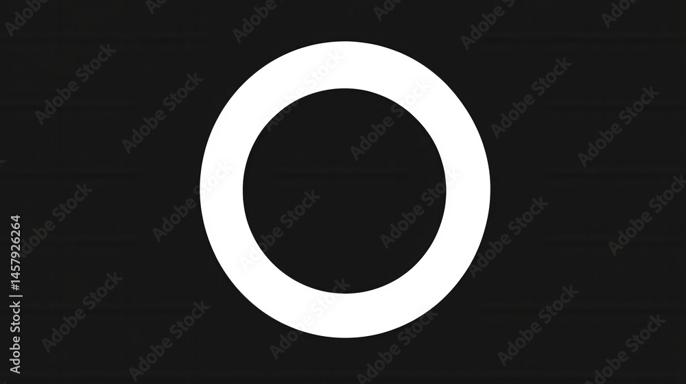 Poster minimalist white circle on black background graphic design element simple shape geometric figure mod