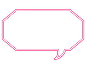 シンプルなカラー線の吹き出し　細長い八角形