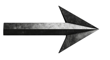 Png of Stylized metallic arrow pointing right, symbolizing direction and guidance.
