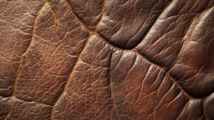 Detailed Brown Leather Texture with Creases