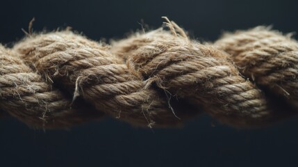 Detailed Close-up of Twisted Brown Rope