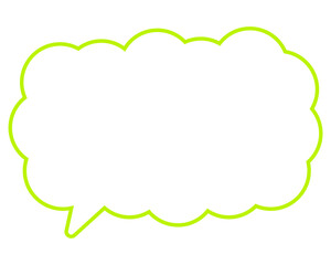 シンプルなカラー線の吹き出し　細長い雲形