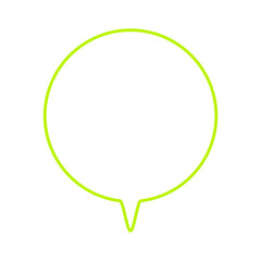 シンプルなカラー線の吹き出し　丸形の下向き