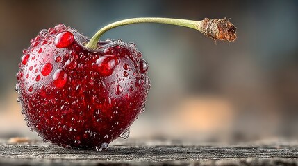 Juicy Red Fruit with Dew Drops Fresh Produce Photography HighResolution Food Image for Culin