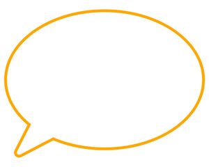 シンプルなカラー線の吹き出し　丸形