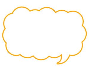 シンプルなカラー線の吹き出し　細長い雲形