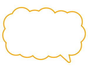 シンプルなカラー線の吹き出し　細長い雲形