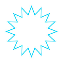 シンプルなカラー線の吹き出し　ギザギザした形