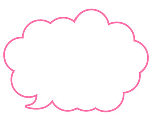 シンプルなカラー線の吹き出し　丸みのある雲形