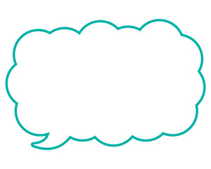 シンプルなカラー線の吹き出し　細長い雲形