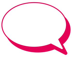 シンプルなカラー線の吹き出し　丸形