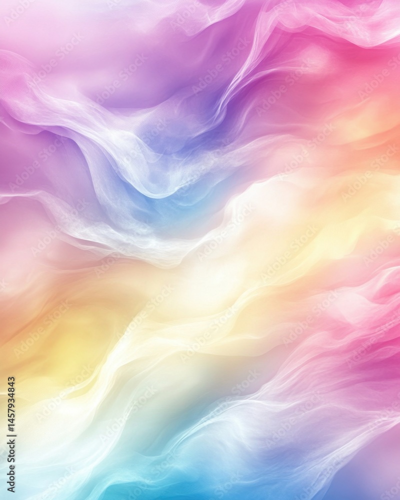 Poster dreamy pastel gradient background with flowing fabric texture and soft light effects for design
