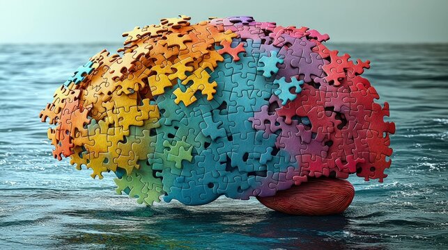 Colorful abstract brain graphic