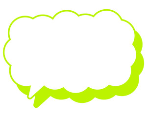 シンプルなカラー線の吹き出し　細長い雲形