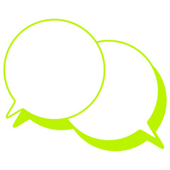 シンプルなカラー線の吹き出し　重なる会話