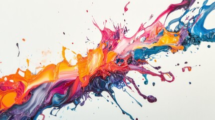 Fototapeta premium Multi-Colored Paint Splash on White Background