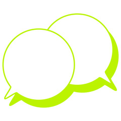 シンプルなカラー線の吹き出し　重なる会話