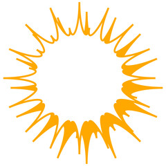 シンプルなカラー線の吹き出し　ギザギザした形