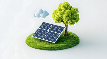Solar photovoltaic cartoon charging picture