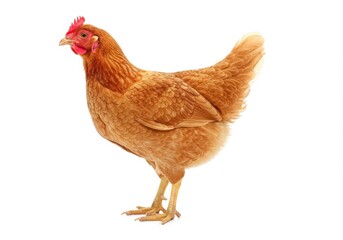 Fototapeta premium Brown Hen Chicken Farm Animal Poultry Bird Domestic Rural Egg Food Meat Wing Beak Claw Nature