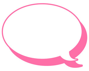 シンプルなカラー線の吹き出し　丸形