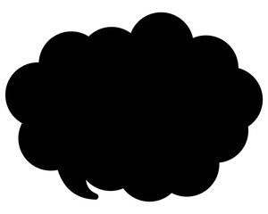 シンプルなカラーの吹き出し　丸みのある雲形