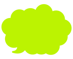 シンプルなカラーの吹き出し　丸みのある雲形