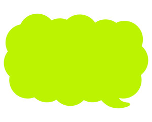 シンプルなカラーの吹き出し　細長い雲形