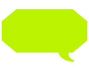 シンプルなカラーの吹き出し　細長い雲形