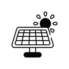 Solar Panel vector icon stock illustration