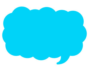 シンプルなカラーの吹き出し　細長い雲形