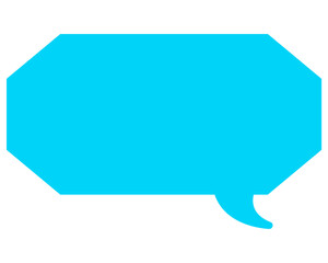 シンプルなカラーの吹き出し　細長い雲形