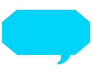 シンプルなカラーの吹き出し　細長い雲形