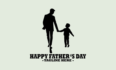 illustration vector happy father's day design, logo vector happy father's day art and silhouette of happy family on a white background