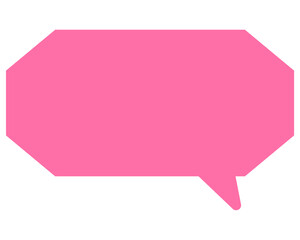 シンプルなカラーの吹き出し　細長い雲形