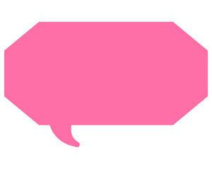 シンプルなカラーの吹き出し　細長い雲形