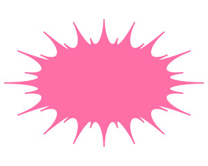 シンプルなカラーの吹き出し　細長いギザギザした形